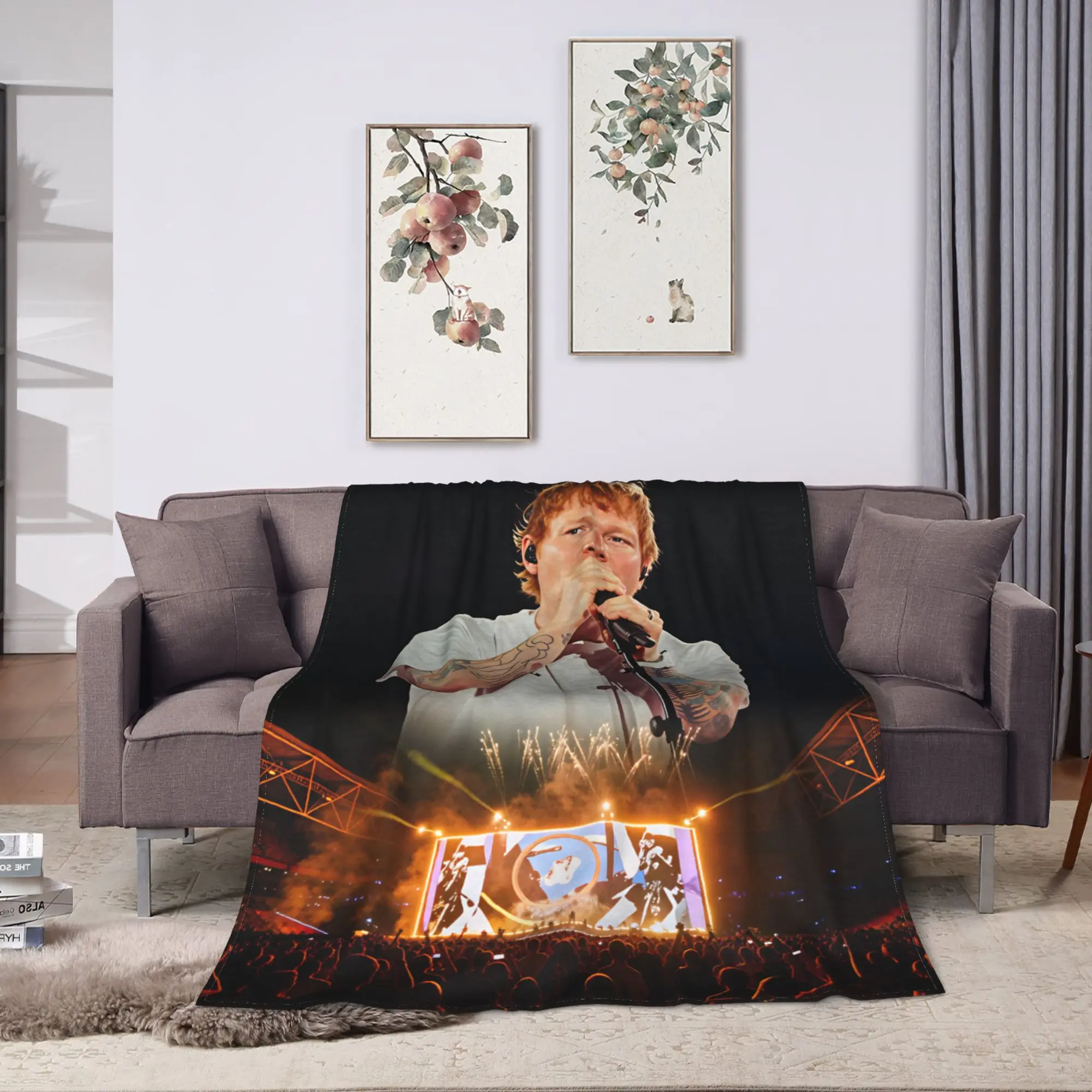 Ed Sheeran Blanket  Airplane Travel Flannel Throw Blanket For Couch Chair Soft Warm Custom Quality Bedspread Birthday Present