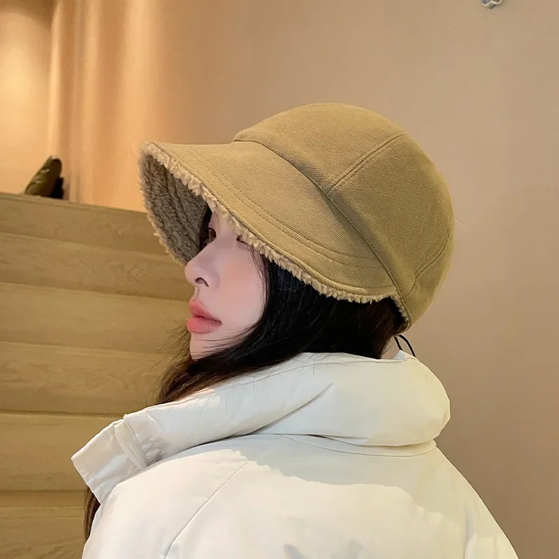 Autumn Winter Plush Baseball Cap Women Warm Lamb Wool Hats Snapback Cap Lady Girls Bomber Caps Spring Casquette Cap Gorras Bone