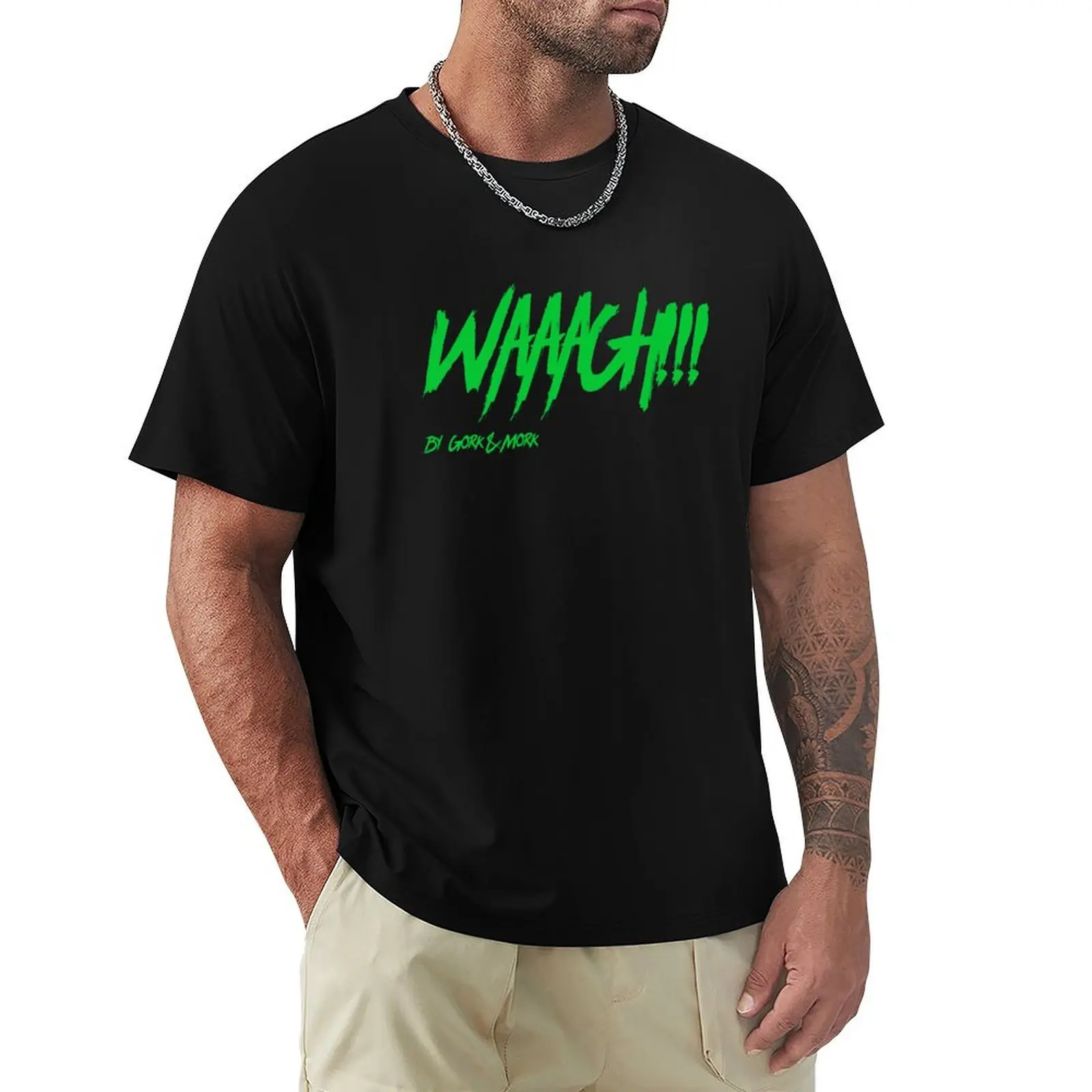 

Waaagh!!! By Gork&Mork - Green T-Shirt Lightweight Print T-Shirt