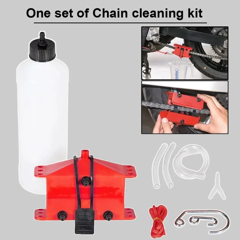 Motorcycle chain cleaning machine kit Brush Gear Cleaner Tool For Motorbike Chains Lube Device Lubricating Accessory