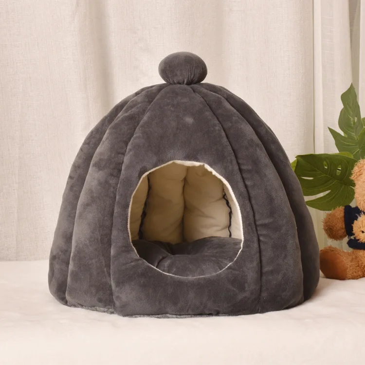 

Four seasons machine washable cat cave linen cat cave warm cat house comfortable small dog general pet beds cozy cave dog bed