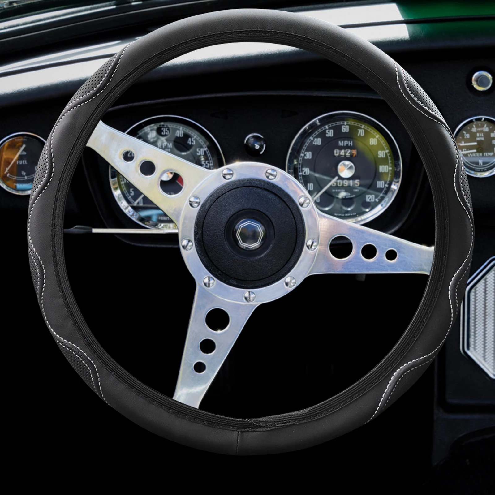 

Steering Wheel Cover Non skid for Vehicle Cars Men Decorative Anti skid Elastic Design Pattern Surface Enhanced Grip Easy