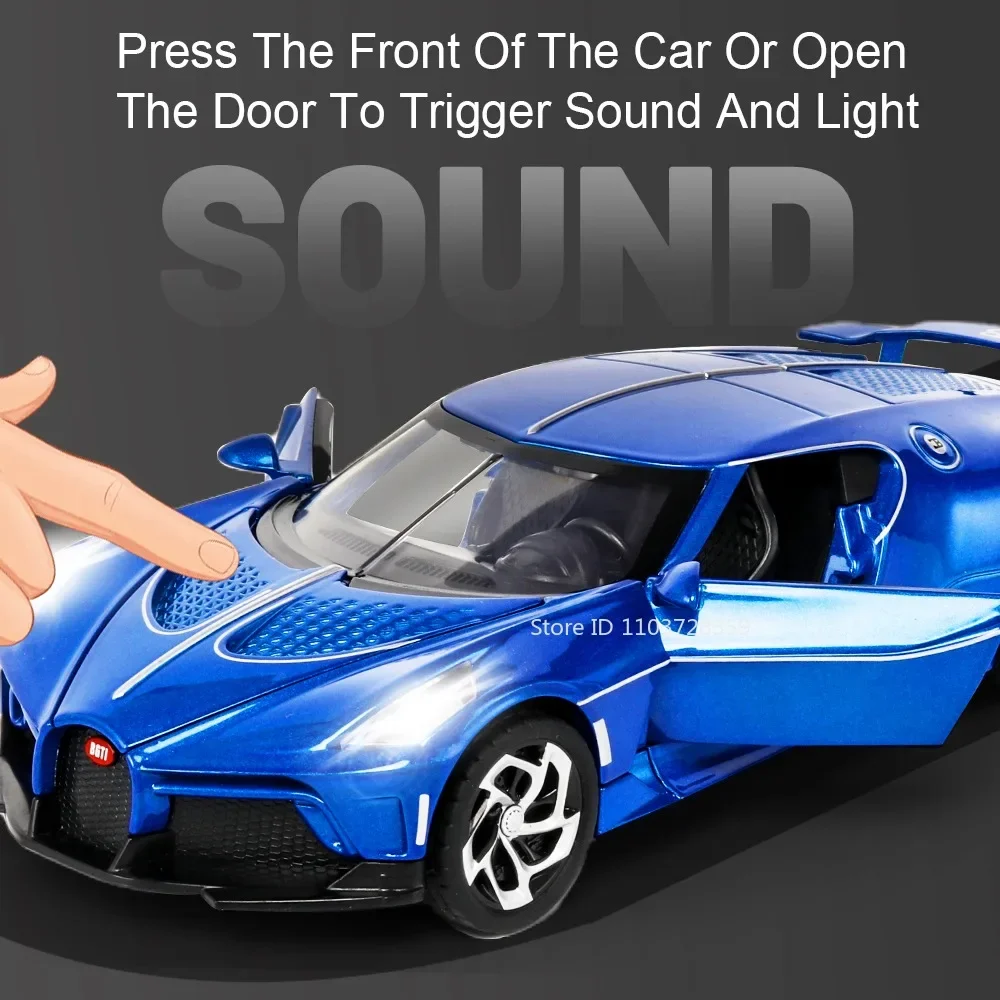 1:24 La Voiture Noire لعبة مجسمة سيارات رياضية سبيكة دييكاست السوبر سيارات الصوت ضوء الأبواب مفتوحة التراجع للبنين ألعاب تعليمية #5