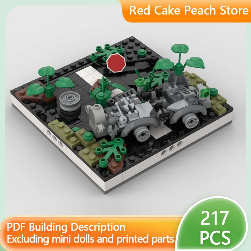 

City Street View Model MOC Building Bricks Ruined Road Architecture Modular Technology Children Holiday Gifts Assemble Toys Suit