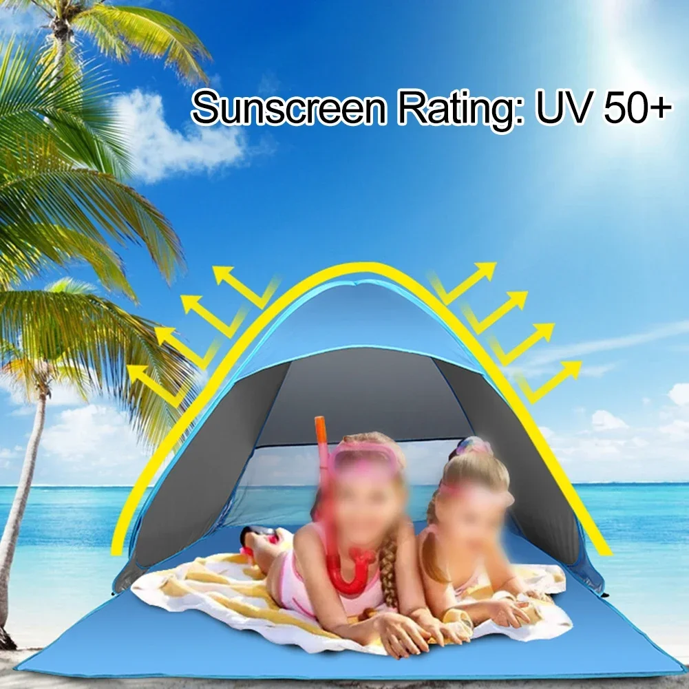 

Versatile Outdoor Pop-Up Shelter Ultralight Beach Camping Tent With Silver-Coated 190T Polyester Hiking Fishing Camping Supplies