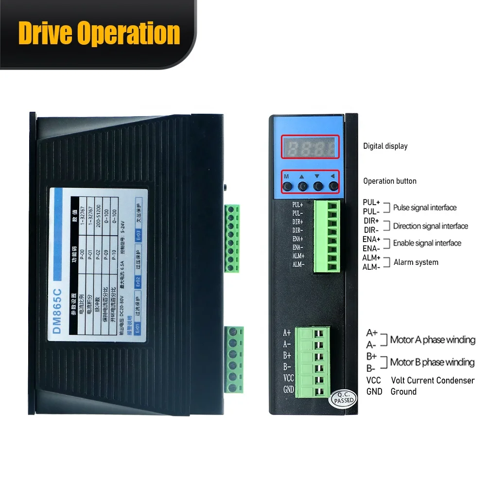 HLTNC NEMA34 86 Stepper Motor Driver DM865C  for Nema34 Motor 4.5NM 8.5NM 12NM 200-51200 PPR for Cnc
