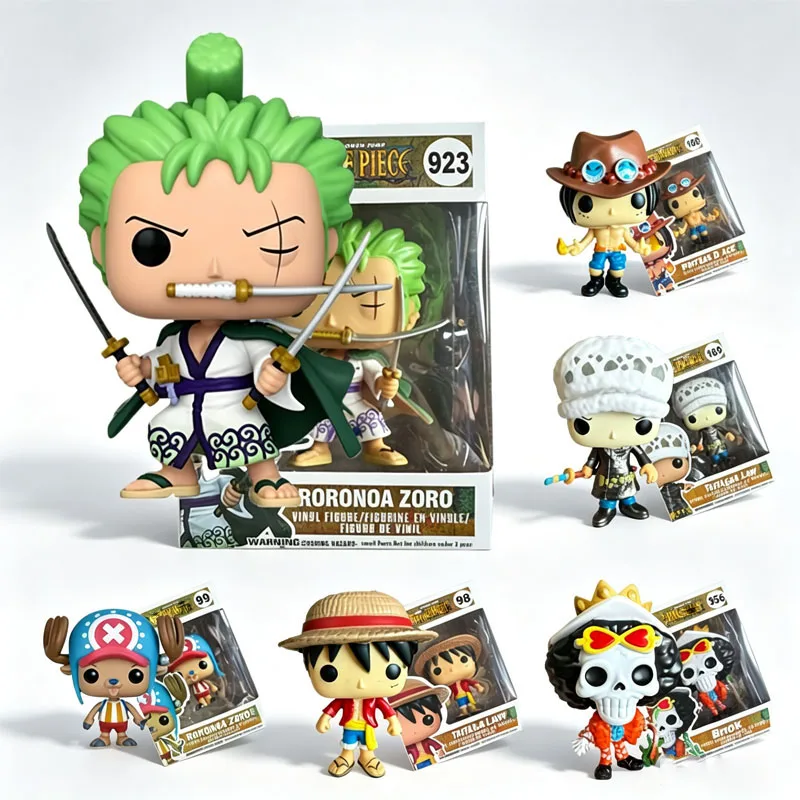 Funko One‑Piece Anime Action Figure Luffy Zoro Sanji Collectible Vinyl Figurine Model Toy Desktop Ornament Gift For Anime Fans