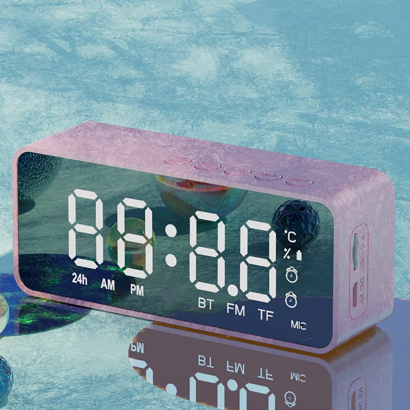 LED Digital Alarm Clock Blutooth Night Mirror Kitchen Modern Cute Alarm Clock Kids Portable Creative Despertador Desk Decor