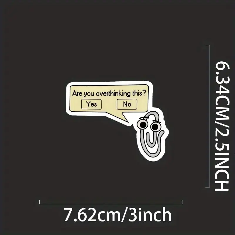 [ملصق علاجي مضحك] HAILUREY مضحك "هل أن أفكر في هذا؟" ملصق Clippy - ملصق فينيل متين لأجهزة الكمبيوتر المحمولة،