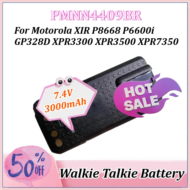 

PMNN4409BR Type-C Charging Battery for Motorola XIR XPR3300 XPR3500 XPR7350 P8668 P6600i GP328D APX 1000 DP4401 Two Way Radios