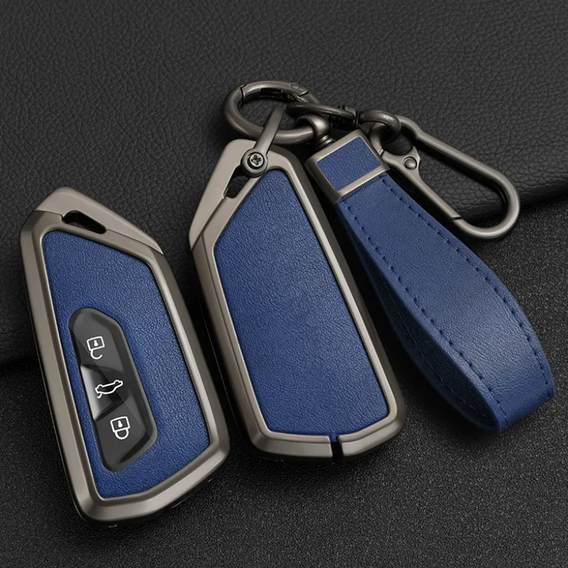 Alloy Car Key Case Cover For VW Volkswagen Golf 8 MK8 ID.3 ID.4 Cupra Skoda Octavia A8 SEAT Leon MK4 2020 2021 Formentor Tarraco
