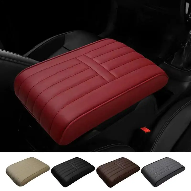 PU Leather Car Armrest Pad Cover Universal Memory Foam Center Console Cushion Auto Seat Box Protection Cushion Hand Supports