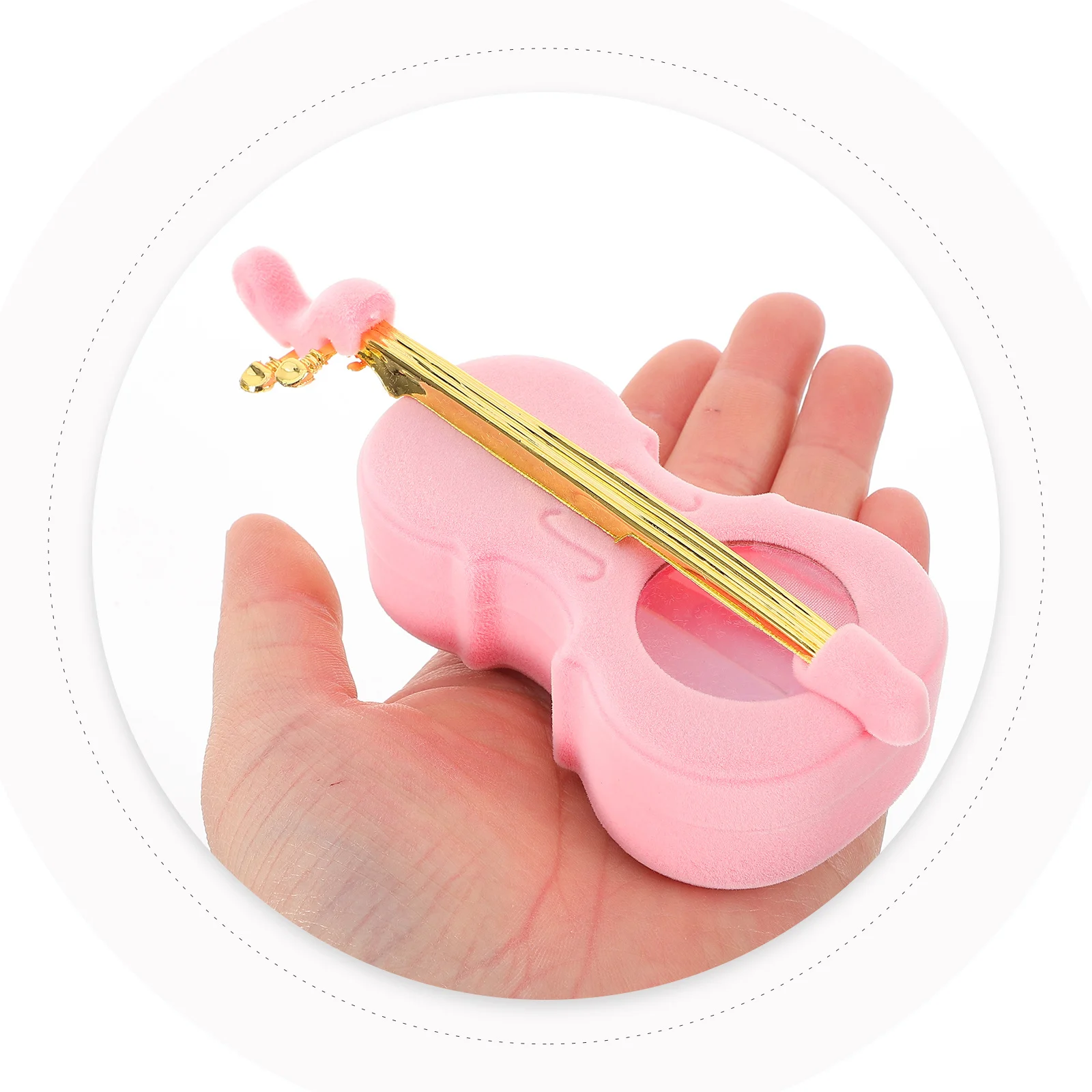 Нежная маленькая шкатулка для драгоценностей в форме скрипки, чехол-органайзер для драгоценных предметов, кольца, ожерелья, серьги, шкатулка для хранения драгоценностей