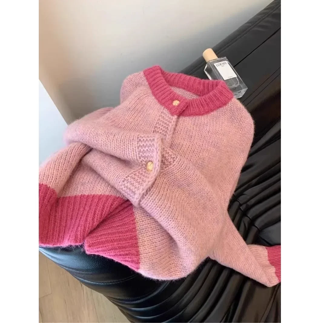 

Women's Spring Autumn Fashion Lazy Style Small Size Knitted Open Cardigan Top Yellow Short Knitted Sweater Jacket