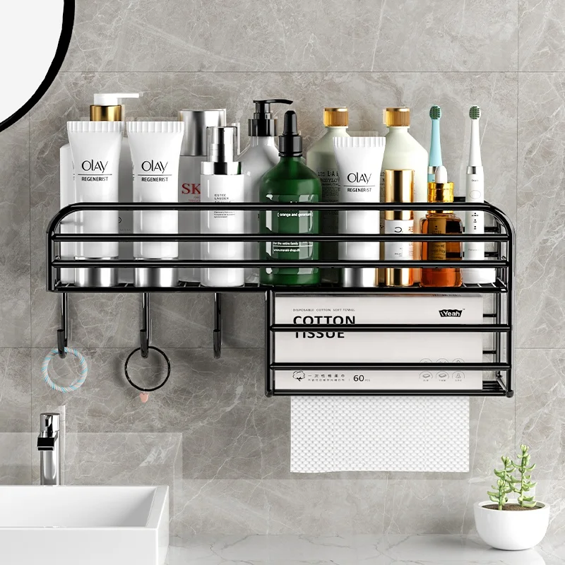 Hanging Bathroom Wall Mounted Storage Organizer Rack Adhesive Shower Caddy Shower Organizer Shelf