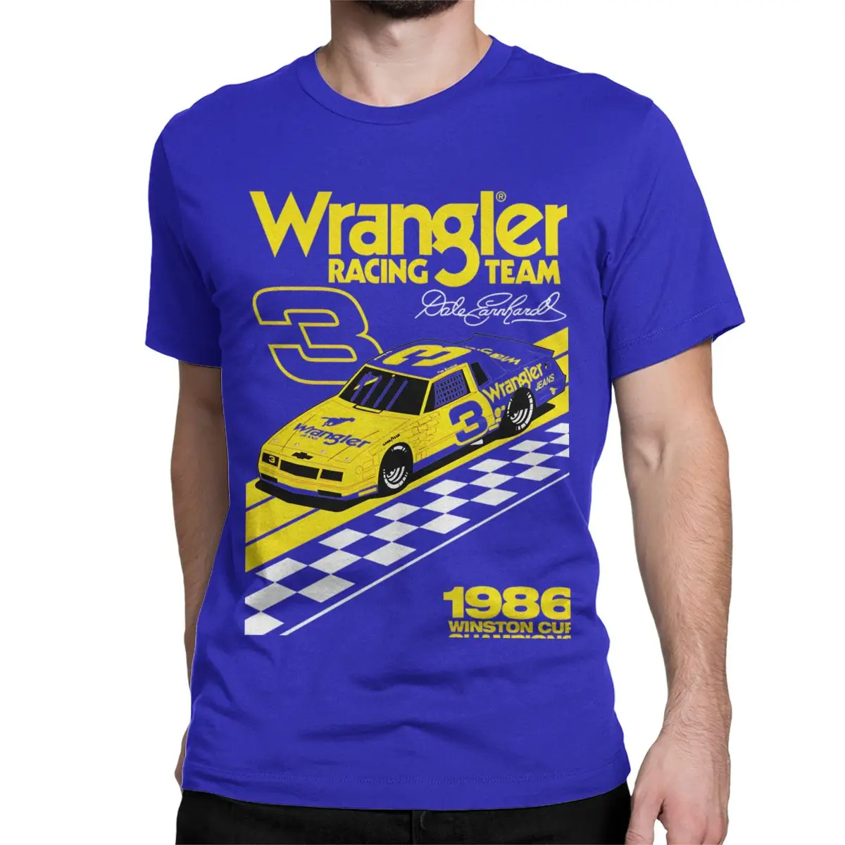 Dale Earnhard Wranglers Jeans Machine T-Shirts Men Women Racing Driver Motorsports 100% Cotton Tees Crewneck T Shirt Clothing