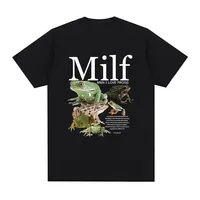 MILF Man I Love Frogs Letters T Shirt Funny Vintage Unisex T-shirts Unisex Casual Soft Breathable Short Sleeve Tee Shirt