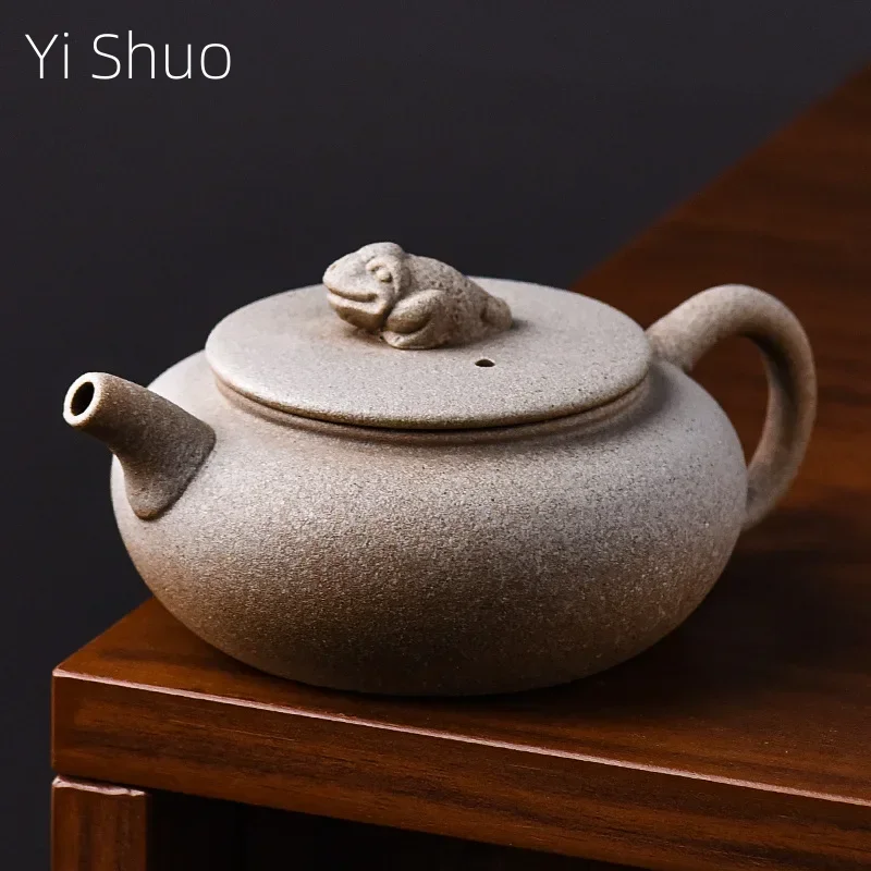 

Stoneware Golden Toad Teapot Creative Ceramic Teapot Single Teapot Retro Kung Fu Tea Teaware Tea Pot Tea Infuser Tea Kettle