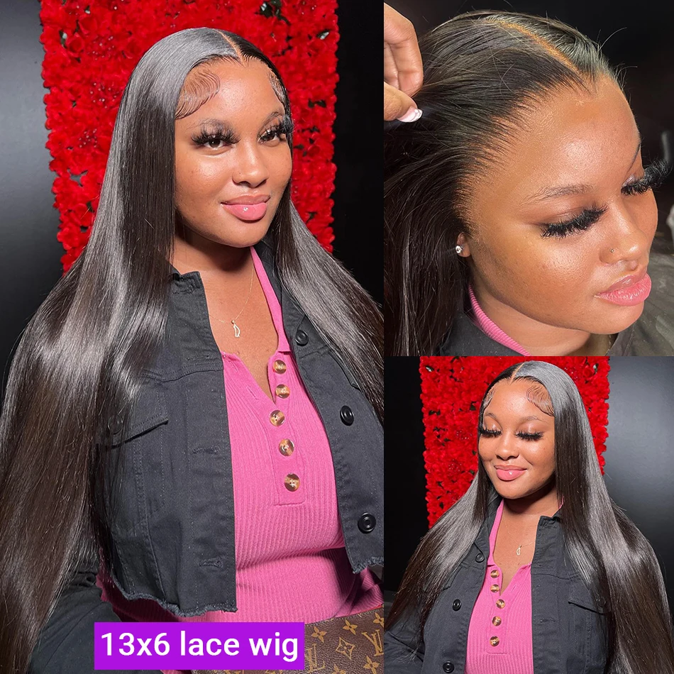 Melodie 220 Density 30 40 Inch 13X6 HD Lace Frontal Wig Human Hair 13x4 Straight Small Knots For Women