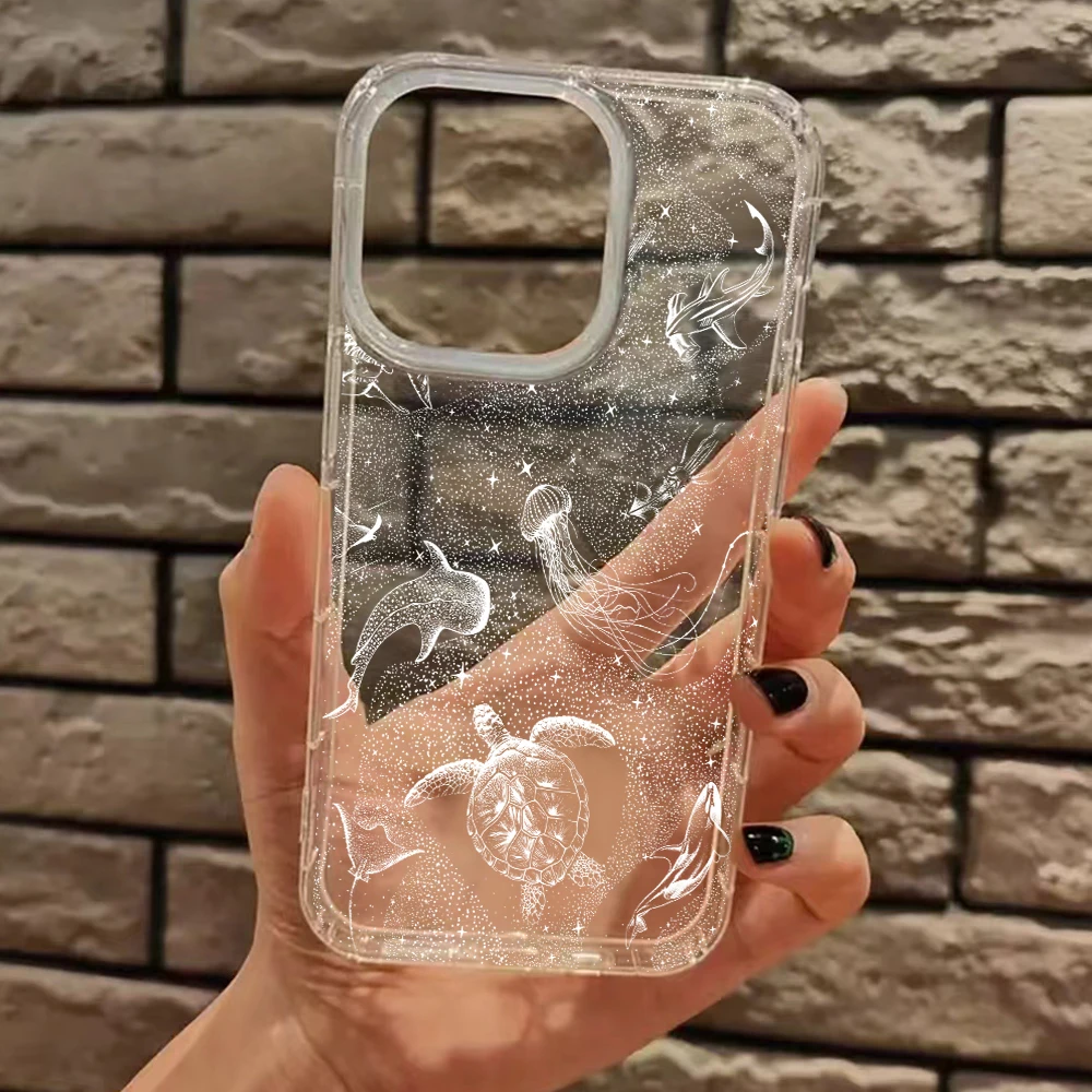 Coastal Decor Sea Turtle Pattern Phone Case For iPhone 17 Air 16 15 14 13 12 11 17  Pro Max XSMax XS XR X 7 8 Plus Soft Cover