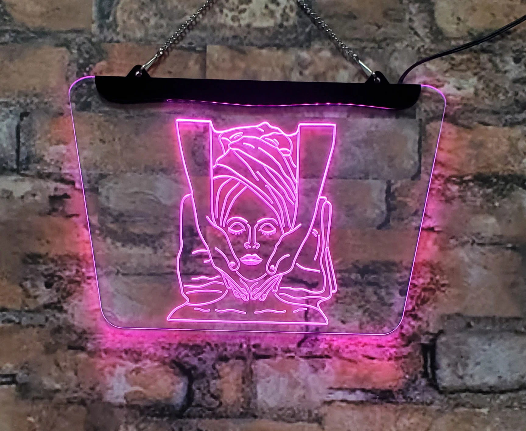 Face waxing Massage Beauty salon LED Neon lights  carved interior wall art for home bar games room holiday party glow decoratio