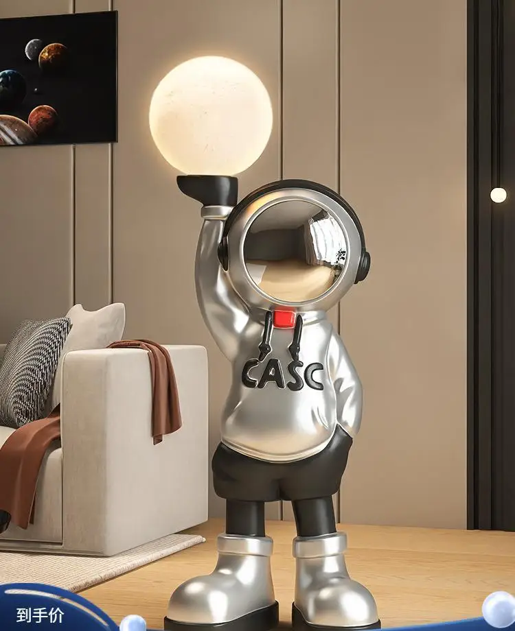 

Cartoon astronaut floor lamp decoration bedroom decorative desk lamp living room vertical bedside lamp children's room