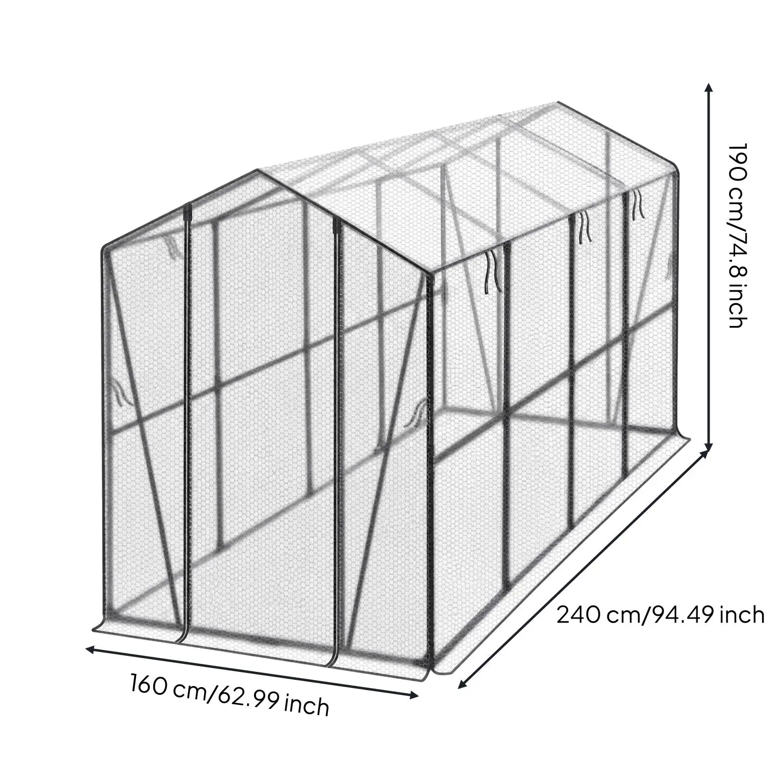 Tower-Shaped Net Greenhouse Lightweight Greenhouse with Coated Iron Frame