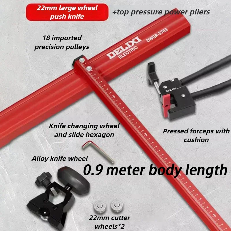 1.2M Ceramic Tile Cutting Tool Glass Tile Push Knife + Opener Ceramic Vacuum Suction Cup Manual floor Tile Push Knife Ruler