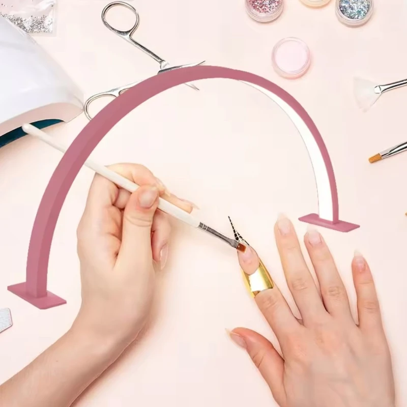 Beauty Salon U-shaped LED Desk Lamp Semi Monthly Lighting Fixture Tricolor Dimming Beauty Nail Supplement Light Eye Protection