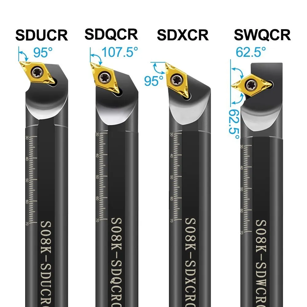 Lathe Tools SDQCR/SDUCR/SDUCL/SDWCR/SDXCR Insternal Hole Turning Tools Holder DCGT070202 Carbide Insert CNC Cutting Bar 