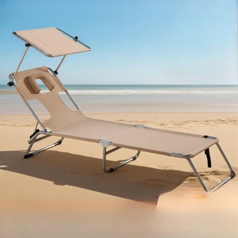 folding sunbathing recliner portable camping lightweight simple sunlounger outdoor beach lettino prendisole da esterno furniture