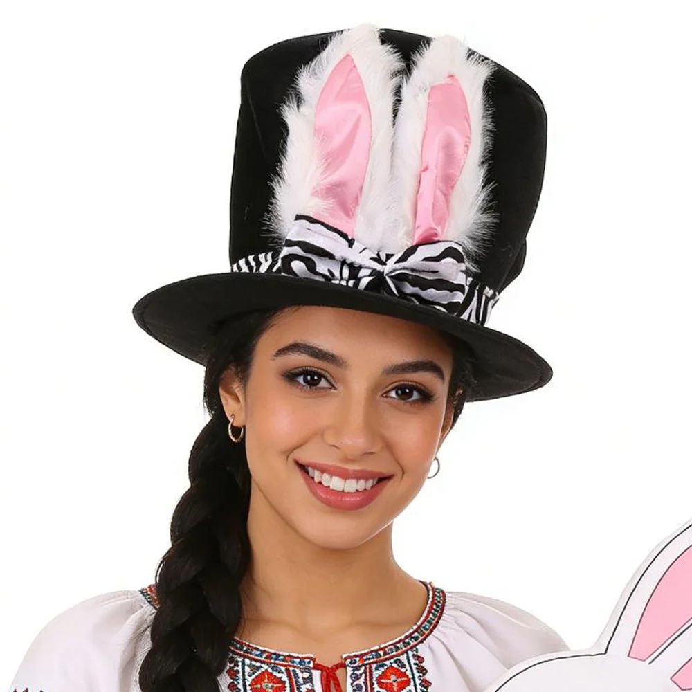 Cappello copricapo con orecchie da coniglio pasquale Cosplay simpatico coniglio peluche copricapo cappelli festa carnevale costume di Halloween oggetti di scena