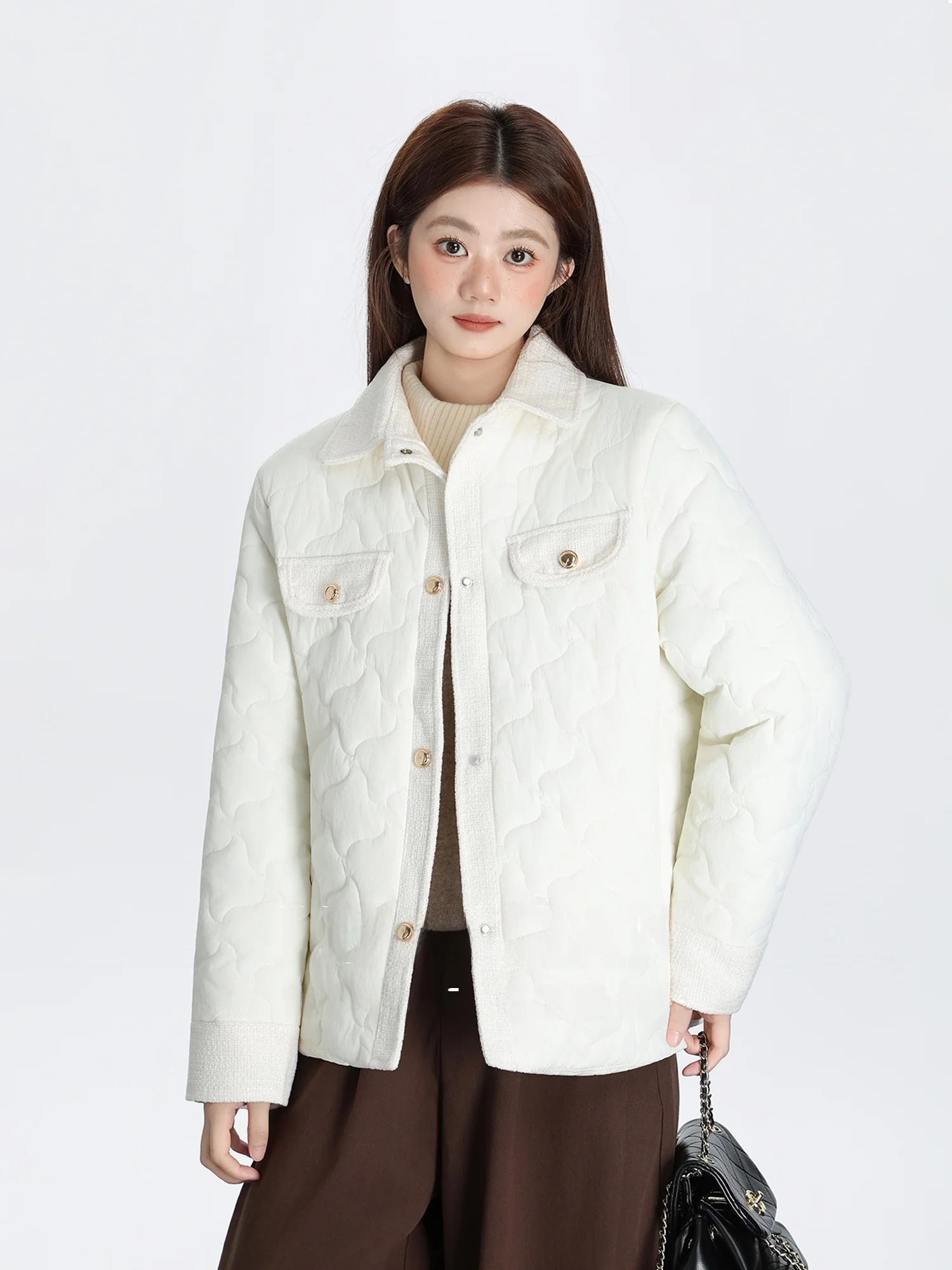 

Легкое хлопковое женское зимнее пальто нового дизайна с воротником, теплое, с элементами пэчворка, тонкое, дышащее, длинное, повседневная верхняя одежда