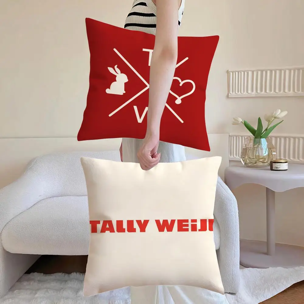 Fashion T-Tally Weijl Cushion Cover Breathable Linen Pillowcase Summer Odorless Eco-Friendly Invisible Zipper Washable