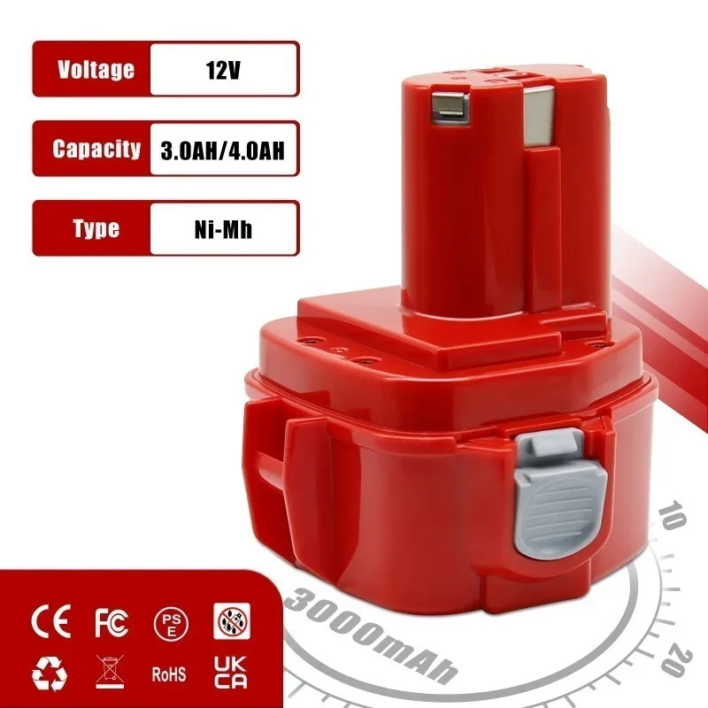 High Capacity 5000mAh 12V Ni-MH Battery for Makita PA12 1223 1235 6227D 6270D 6271D Power Drills