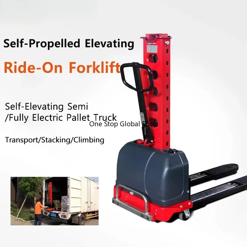 Self-Lifting Hand Truck Semi-Electric Truck-Mounted Forklift 500kg1T Hydraulic Stacker Truck-Mounted Loading Unloading Equipment