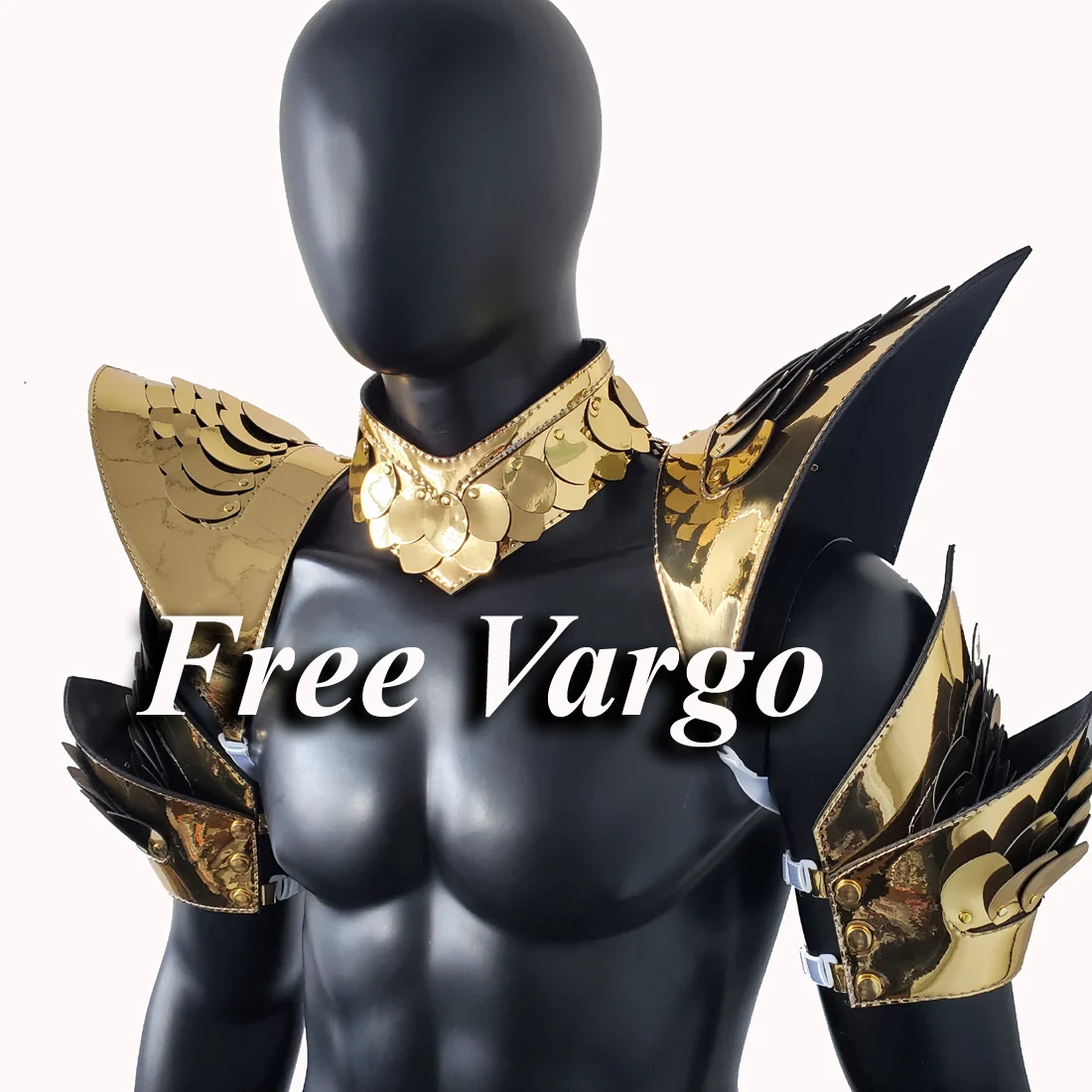 Burning Man Holographic Rave Gold Dragon Scale Armor, Rave EDM Feastival Outfits Costume Wear