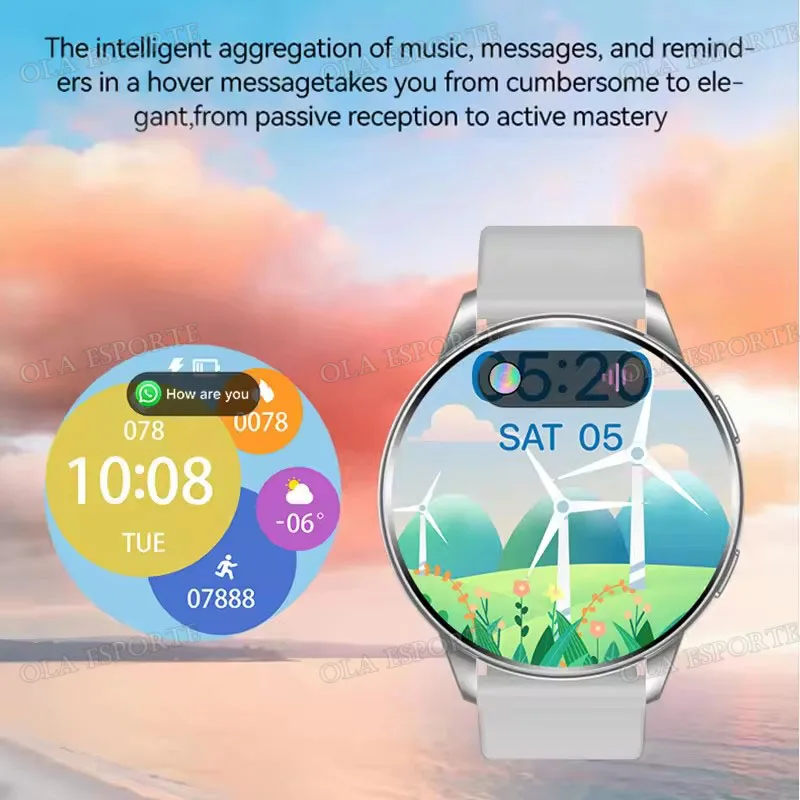 Smart Watch, Wireless Call/Dial, Multi-Sport Mode, Multiple APP Reminders, Suitable for Men and Women, Compatible Phone/Android
