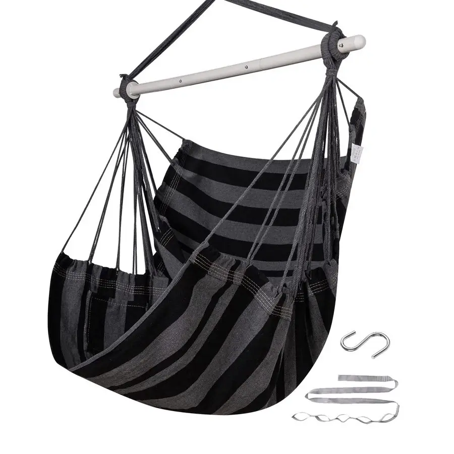 

Подвесное кресло-гамак, прочное подвесное кресло-качели с веревочным креплением, выдерживает до 227 кг, идеально подходит для улицы, патио, заднего двора, веранды, террасы и помещений.