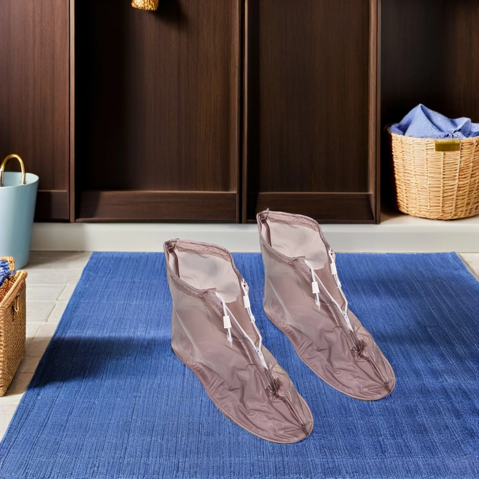 

Водонепроницаемая обувь из ПВХ, непромокаемая, многоразовая, уличная, противоскользящая, для пешего туризма, кемпинга, езды на велосипеде, защита от дождя, защита для ног, складная, легкая для мужчин