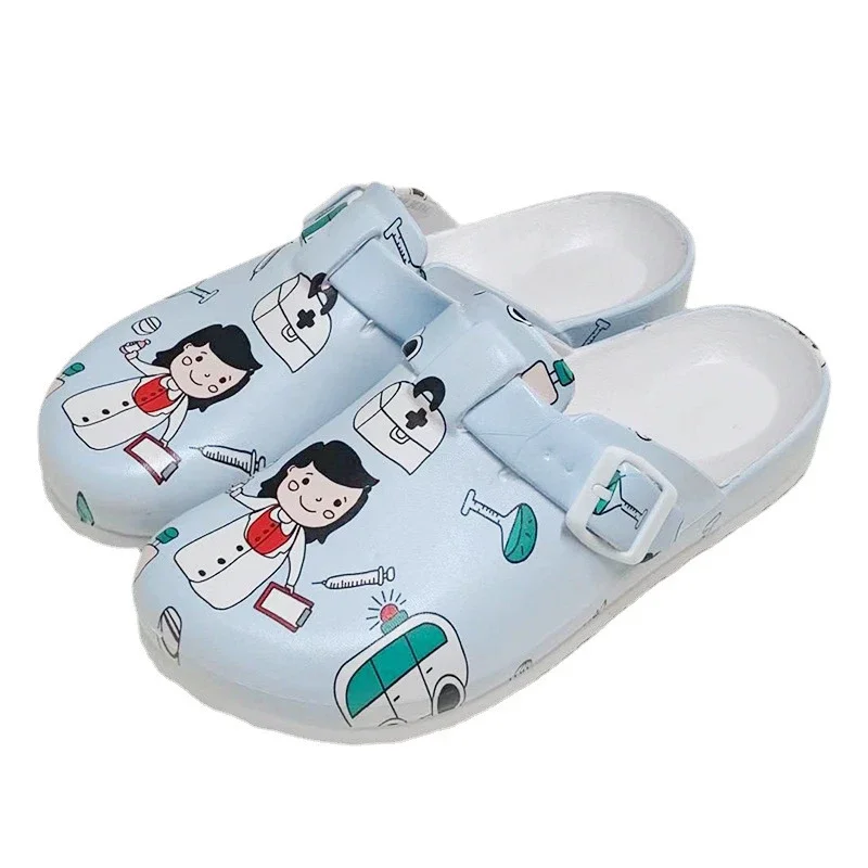 Factory Womens Medical Clog Shoes Surgical Slippers Printed Nurse Garden Clogs Hospital Sandals