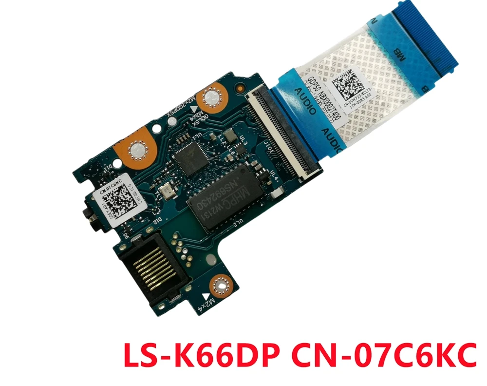 New for DELL G15 5511 5510 5515 LAN & Audio Port Board, LS-K66DP, 07C6KC