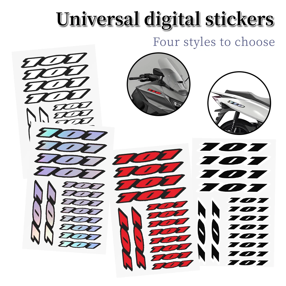 

Motorcycle Stickers Body Shell Tank Pad Fairing Decals Number 101 Fit for Indian 101 Scout