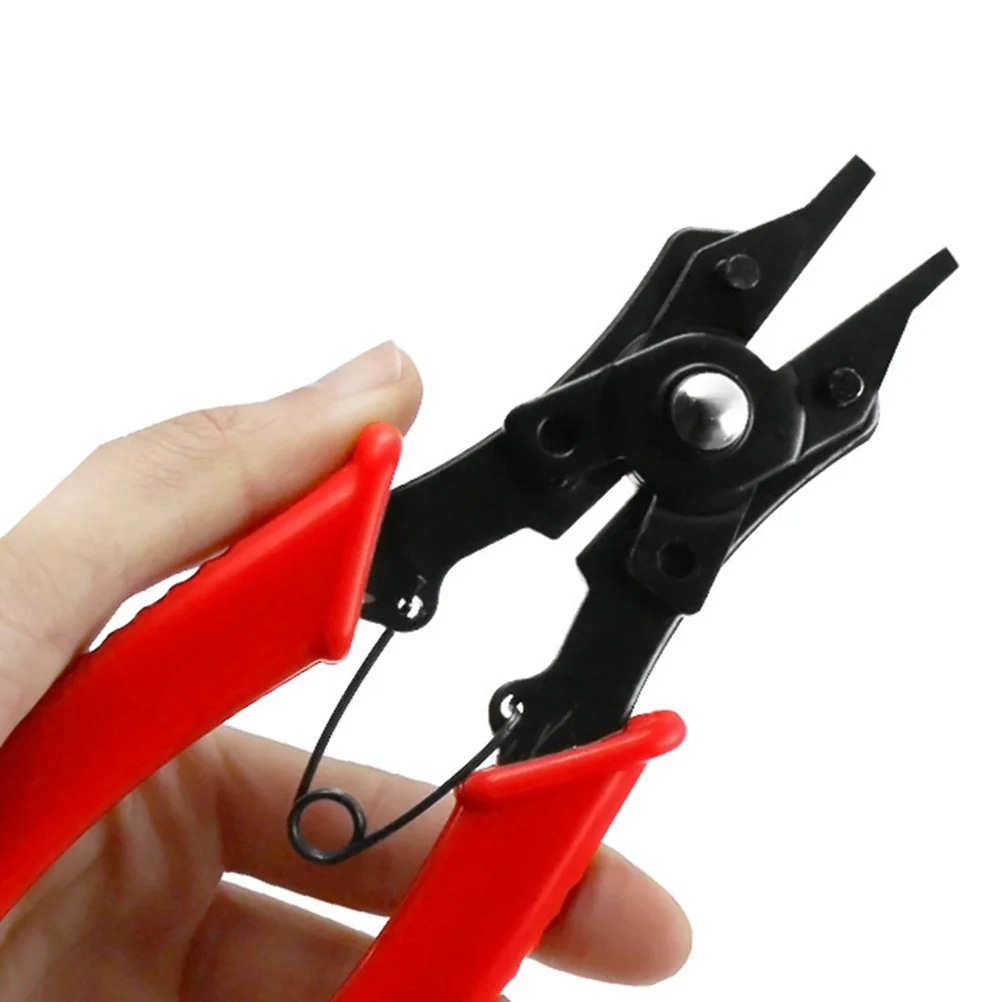 1Set Snap Ring Pliers High Carbon Steel 4-in-1 Interchangeable Jaw Multi-Functional Circlip Tool for Ring Remover Repair Kit