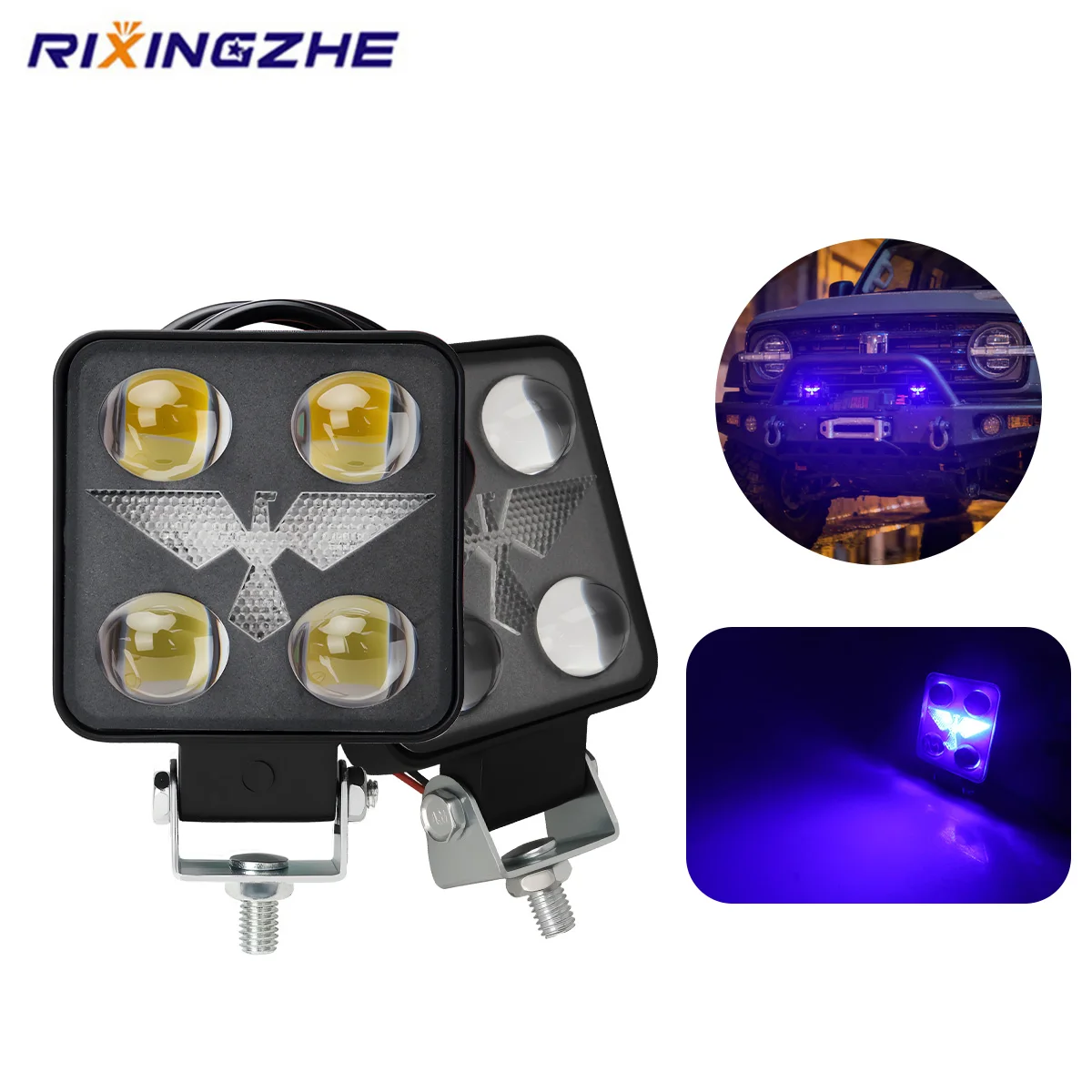 

LED Work Light 30W Car Headlight Spotlight Dual Color Flash 12V 24V DRL Daytime Driving Light for Truck Off-road SUV UTV ATV