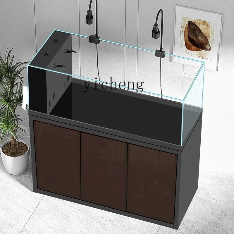 

ultra-white glass stream fish tank living room household aquatic tank bottom filter water-free aquarium