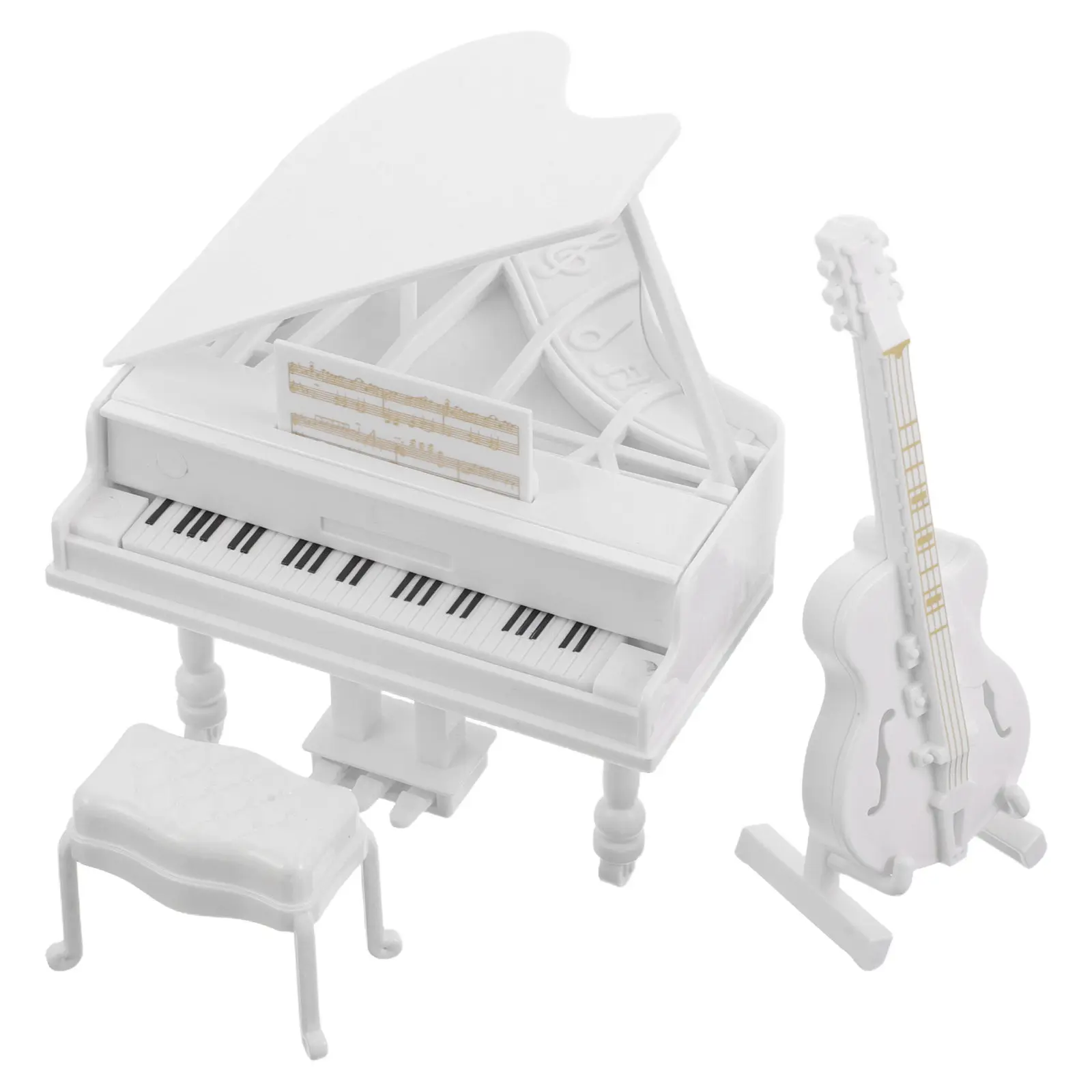 

3pcs Miniature Piano Realistic Dollhouse Furniture For Craft Display Tiny Instruments Decor Desktop Ornaments Musical