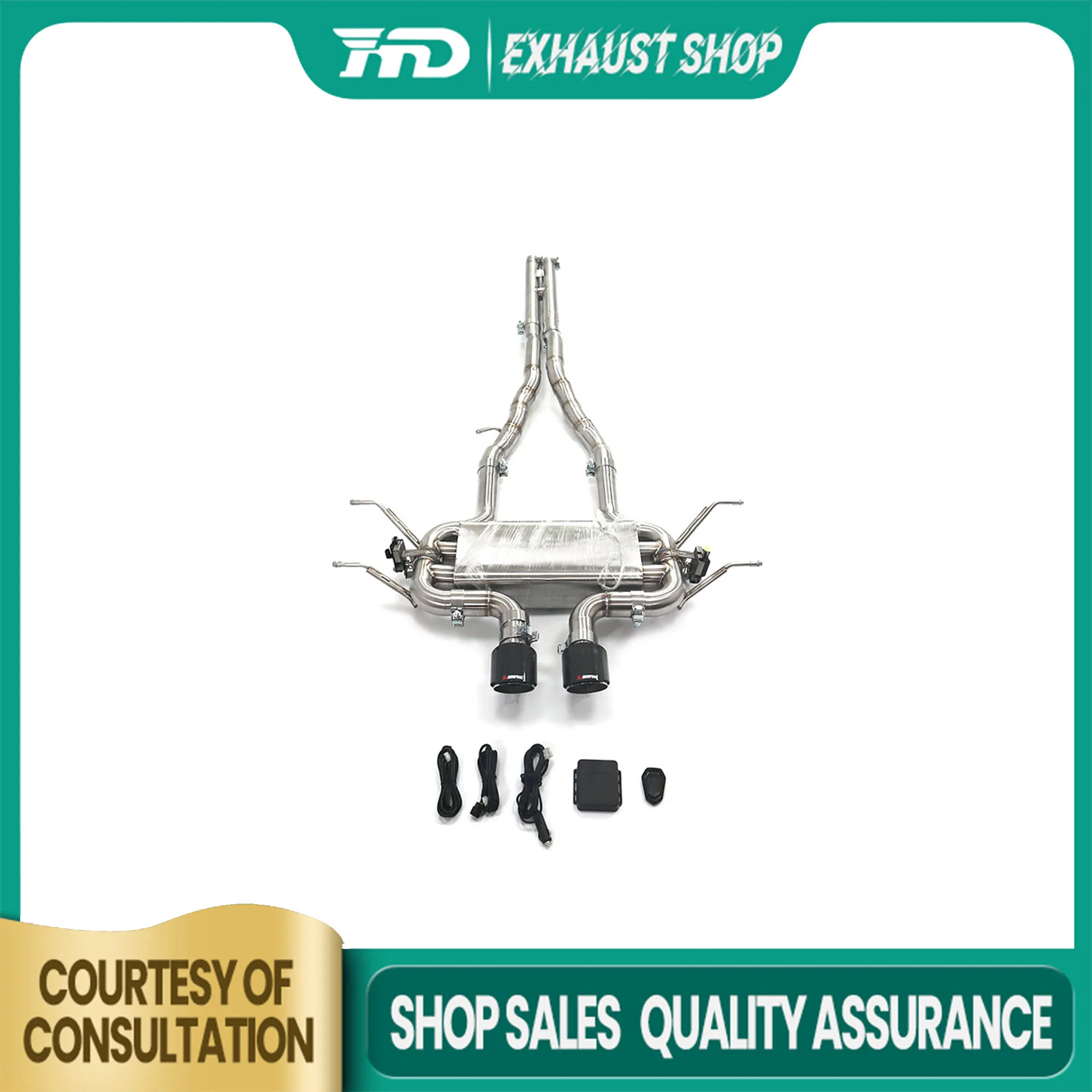 

Catback for Jaguar F-type 3.0T Exhaust Stainless Steel Electronic Valve Muffler Tips Remote Control Exact Fit HMD