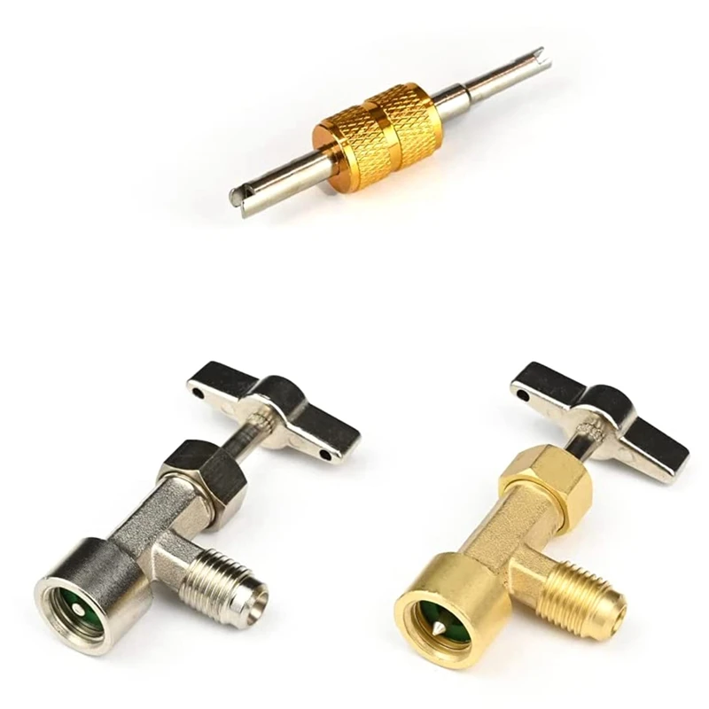 

R134A Self-Sealing, And Single Puncture Can Taps, With Valve Core Removal Tool