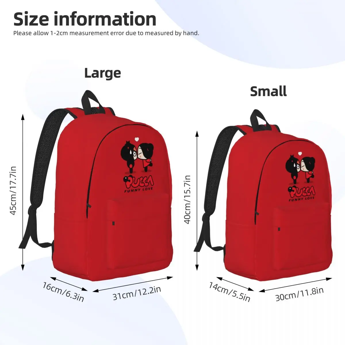 Cute Pucca Garu Korean Doll Backpack for Men Women Casual High School Hiking Travel Daypack Laptop Computer Shoulder Bag Durable